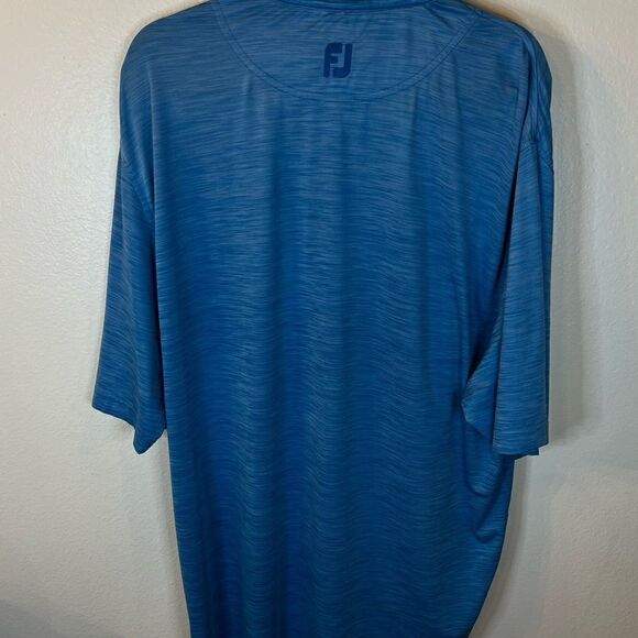 FootJoy FJ Golf Shirt Polo Size Large Blue Branded Short Sleeves - Picture 5 of 6